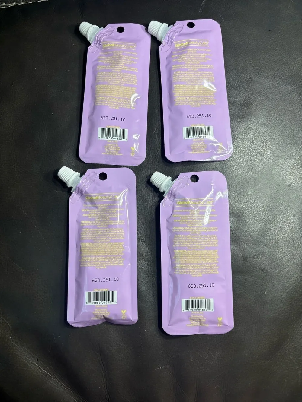 4 New Grape Glow Clay Mask Packets - Purple